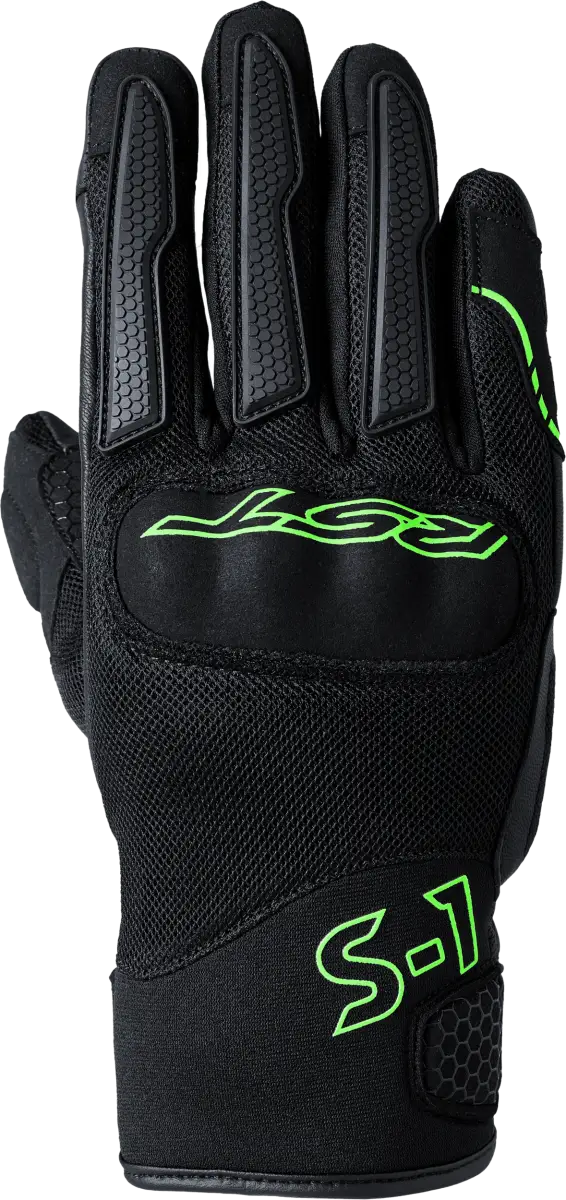 103182NEO-09 Rst S1 Mesh Ce Glove Black/Neon Green Md - RV and Auto Parts