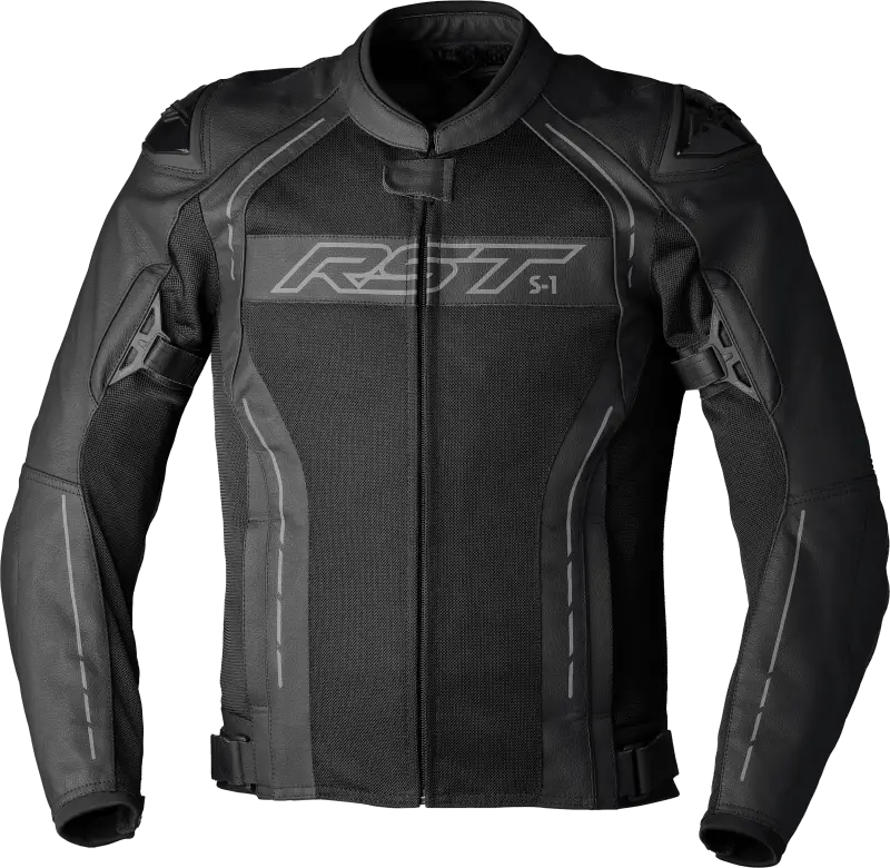103465BLK-48 Rst S1 Mesh Ce Jacket Black/Black Leather 2Xl - RV and Auto Parts