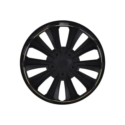 Glossy black 10-spoke 15-inch wheel from Coast2Coast Wheels, perfect set of 4 for enhanced vehicle aesthetics and performance.