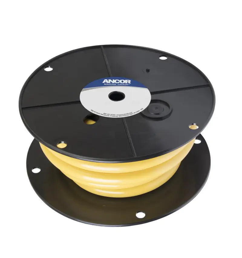 Yellow hose on black reel of Ancor Tinned Copper Battery Cable 4/0 Aw