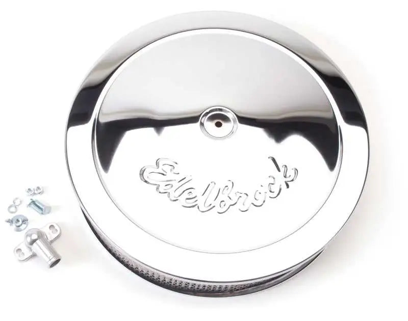 Edelbrock 1221 Edelbrock Air Cleaner Pro-Flo Series Round Steel Top Paper Element 14In Dia X 3 75In Dropped Base