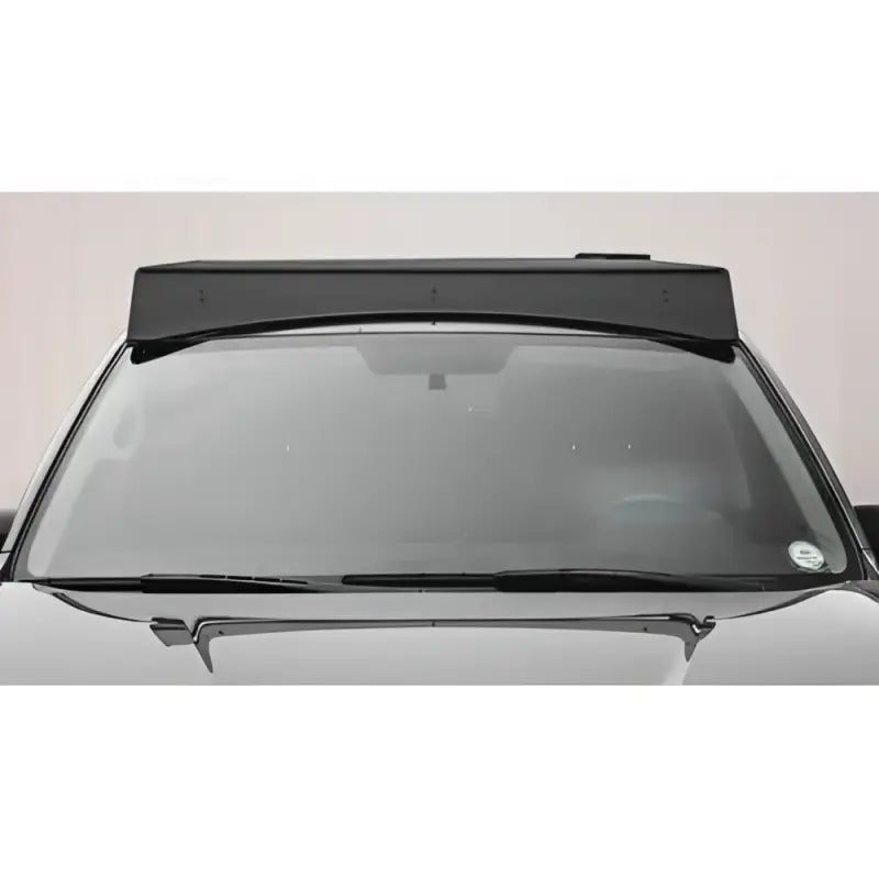Black Sherpa Equip roof rack on car windshield for fairing experience