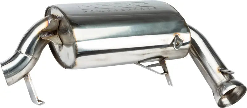 Shiny metal muffler with pipes for 130T206 Performance Exhaust Trail Silencer