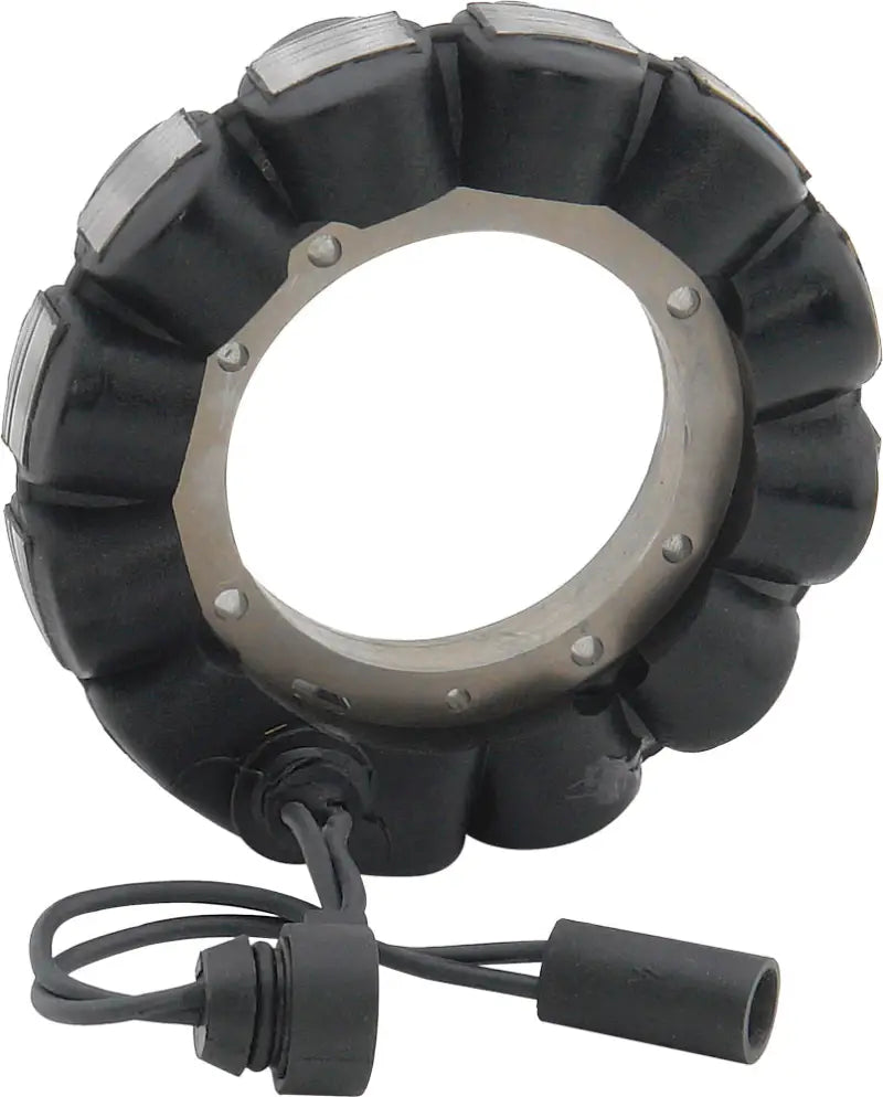 Black 18-pole motorcycle stator with wiring harness for rv parts & accessories or truck parts