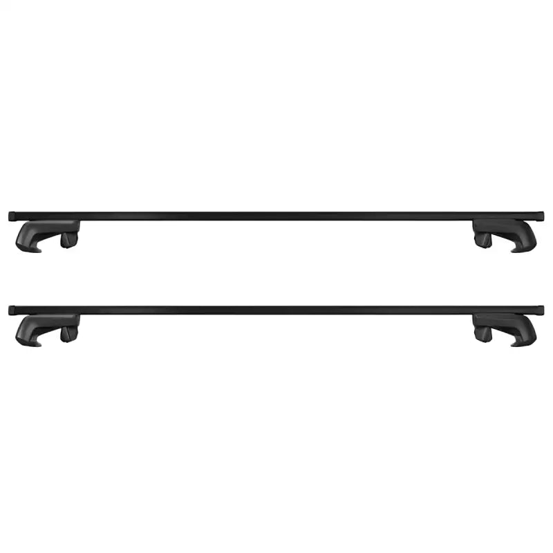 Two black roof racks.