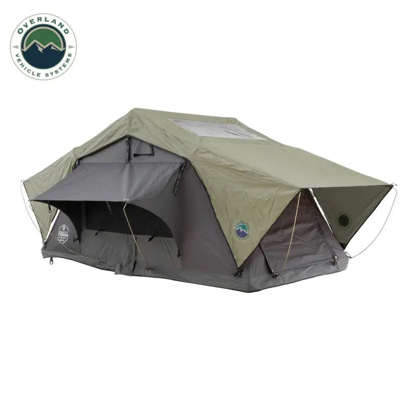 18439936 Overland Vcl N3S Nomadic 3 Standard Roof Top Tent by Overland Vehicle Systems showing spacious interior, durable construction, and high-quality materials for camping and adventure.