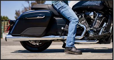2 Step 4.5" Straight Slip Ons Indian Chrome 