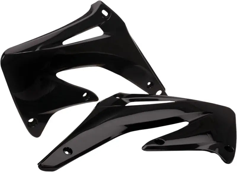 Black plastic radiator shrouds for motorcycles, OEM quality radiator shrouds black