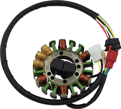 Motorcycle stator with wiring harness for 21-825 Ricks Stator Suz, OEM specs