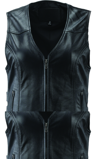 River Road Plains Leather Vest Black Womens - Small - 094412
