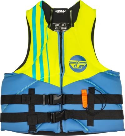221-30401S Neoprene Flotation Vest Blue/Hi Vis/Teal Sm - Floatation