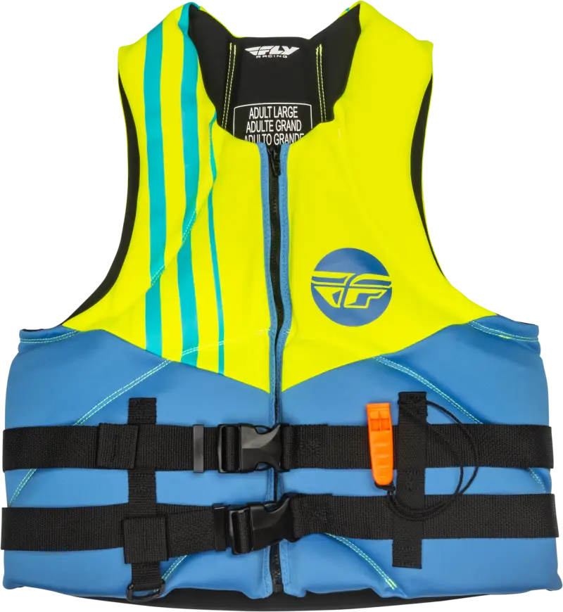 221-30401S Neoprene Flotation Vest Blue/Hi Vis/Teal Sm - Floatation