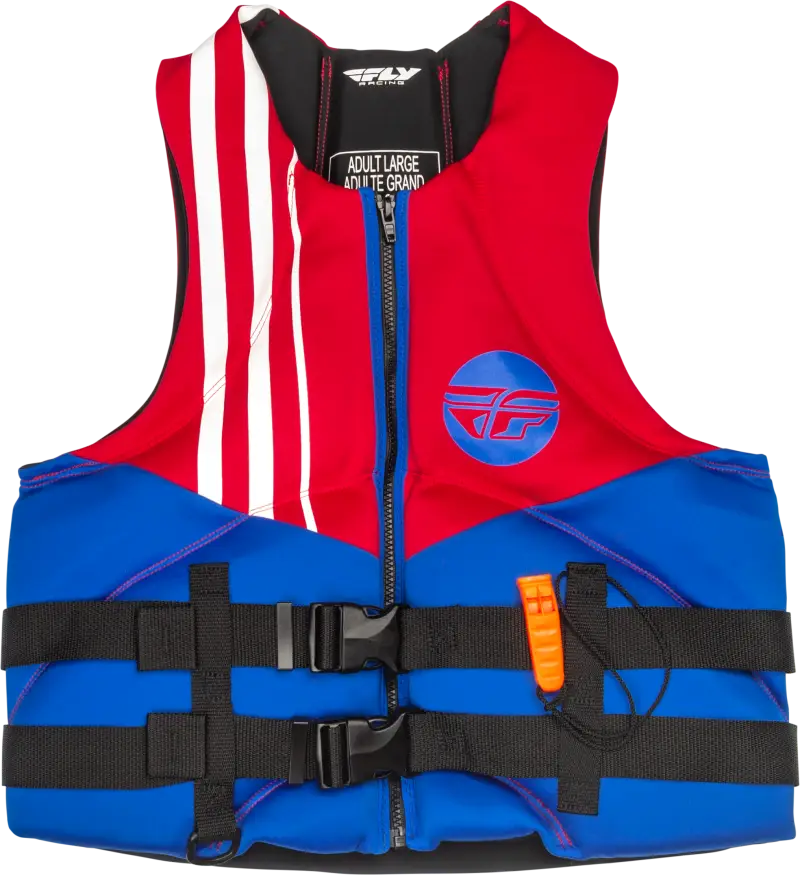 221-30402L Neoprene Flotation Vest Red/White/Blue Lg - Floatation