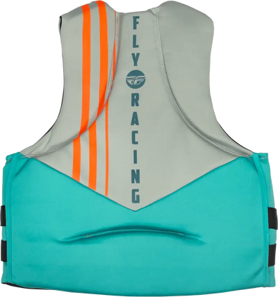 Teal and gray neoprene floatation vest 221-30403M Fly Racing for safety and style