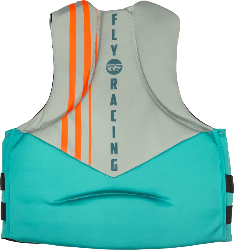 Teal and gray neoprene floatation vest 221-30403M Fly Racing for safety and style