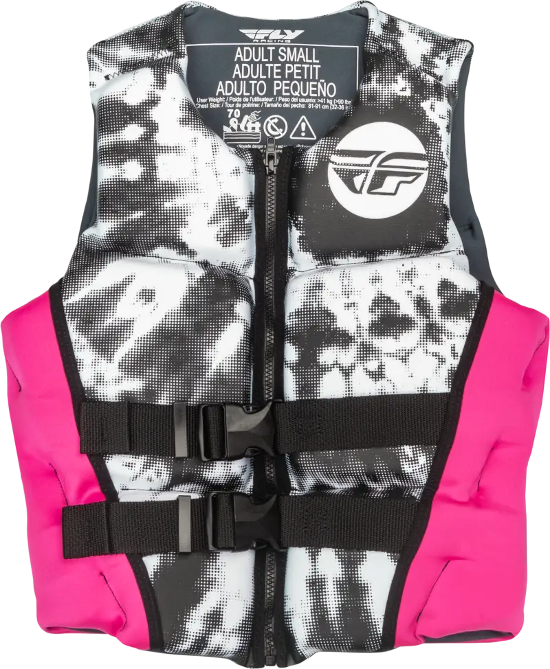 221-30422M Wmn’s Neoprene Flotation Vest Neon Pink/White/Black Md - Women’s Floatation