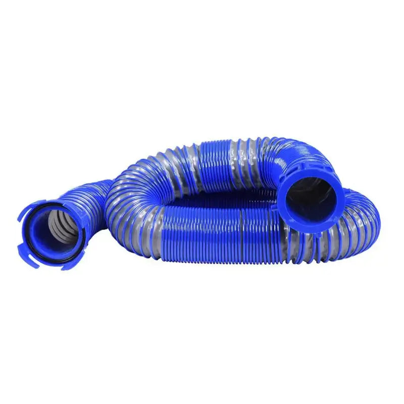 22194 Duraflex Gator Sewer Hose 10' Poly Ribbed, durable blue ribbed sewer hose for RVs and campers, reliable 10-foot drainage solution.
