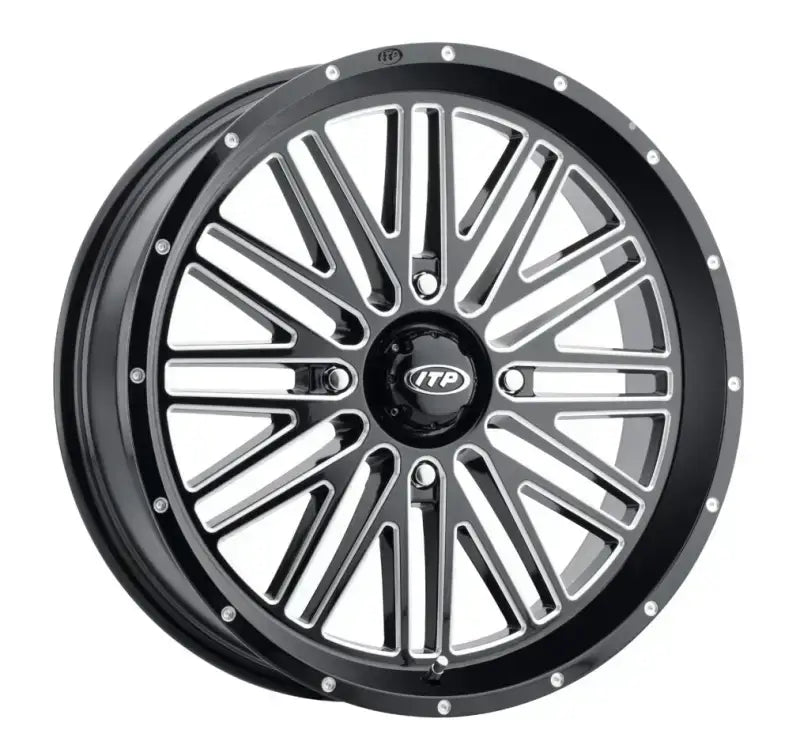 ITP Momentum Wheel Blk/Mac 22x6.5 4/137 4+2.5 (+10mm) for Powersports