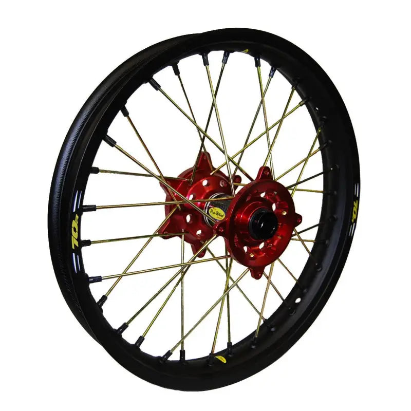 24-1287242 Pro-Wheel Wheel Rear 2.15X18 Red Hub Blk Rim/Gld Spoke/Blk Nipple - RV and Auto Parts