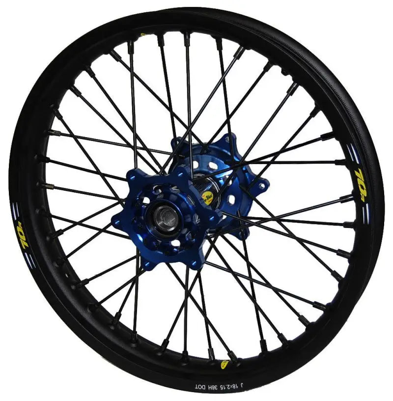 24-5983222 Pro-Wheel Wheel Rear 2.15X18 Blue Hub Blk Rim/Blk Spoke/Blk Nipple - RV and Auto Parts