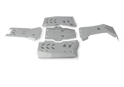Gray metal skid plates with cutouts for Rival Powersports USA Powersports USA vehicles