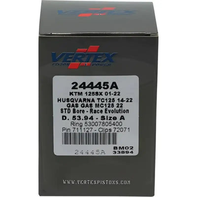 24445B Vertex Piston Kit Cast Race Evolution 53.95/Std Ktm / Husq / Gas - RV and Auto Parts