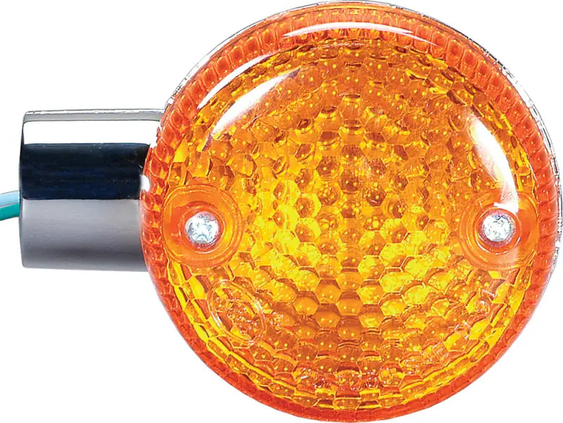 Amber motorcycle turn signal with chrome base for 25-1063 turn signal assembly K&S
