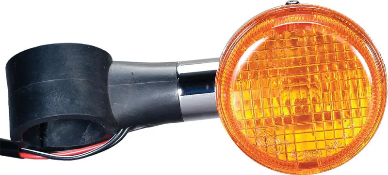 Motorcycle turn signal assembly with amber lens and black housing for 25-1241 K&S