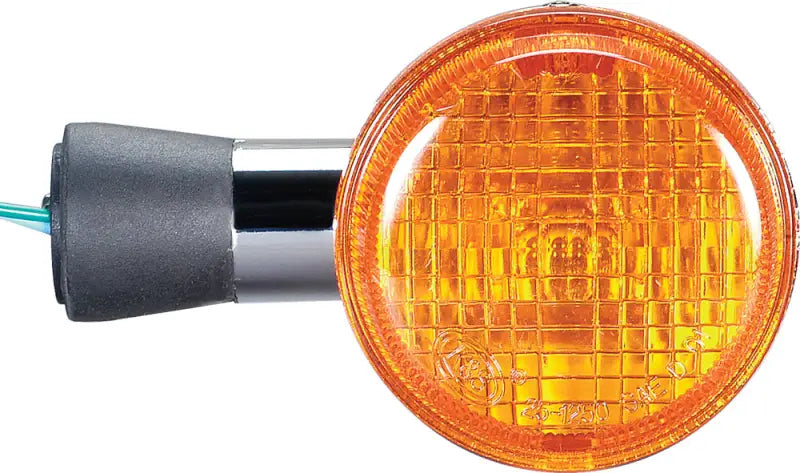 Round amber turn signal with chrome stem for K&S 25-1253 turn signal assembly
