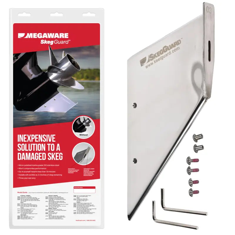 27071 Keelguard Skegguard Select Mercury Models packaging and components, custom-designed marine accessory for Mercury outboards, durable, easy installation, sleek black design, RV, Automotive, Powersports, off-road, marine, exterior, truck accessories, interior, truck bed, RV parts, AVADA - Best Sellers, Must Haves
