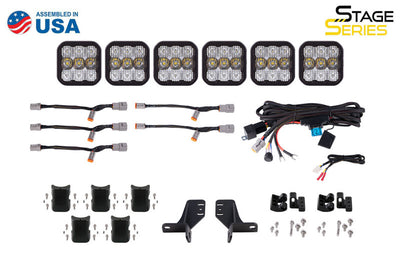 Diode Dynamics Bronco SS5 6-Pod CrossLink Grille Lightbar Kit Sport - White Combo - DD7235