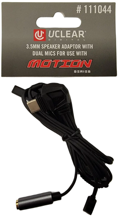 UCLEAR 3.5mm Speaker Adaptor W/Dual Mics For Use With Motion Serie