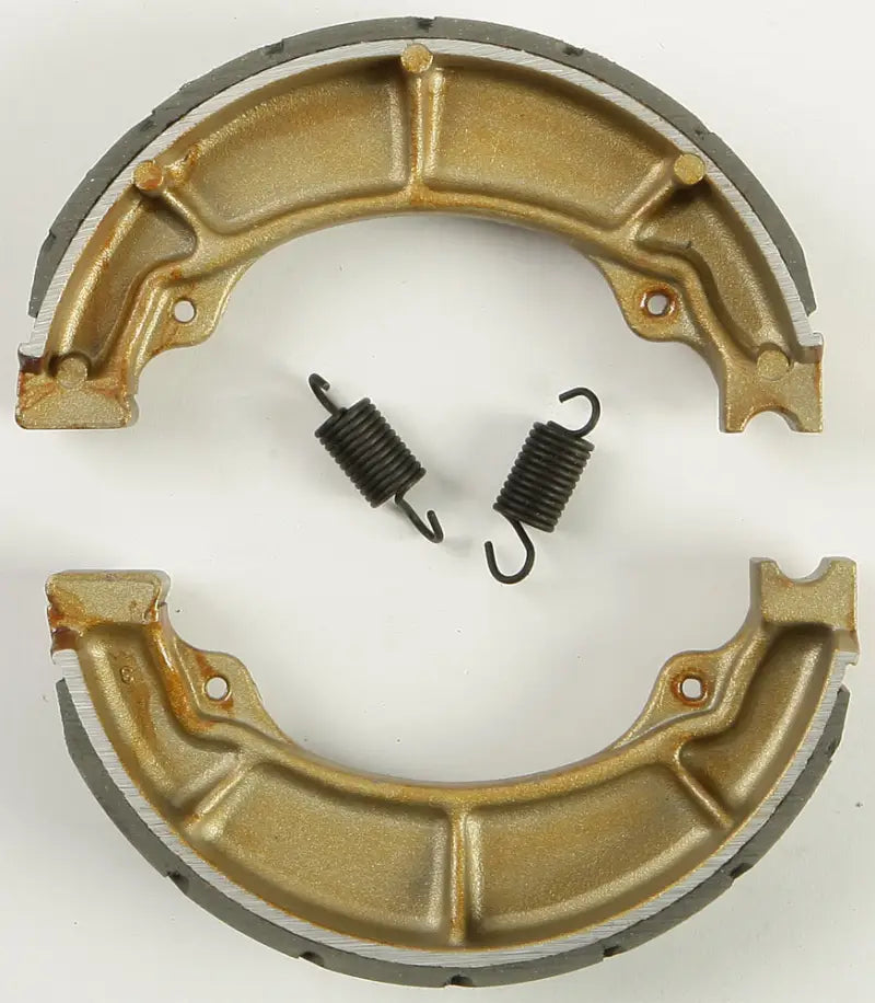 Motorcycle brake shoes with springs for the 306G Grooved model, durable and reliable