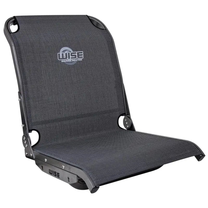 Wise Seating Aero X Mesh High Back Boat Seat, 3373-1800, durable high back design with breathable mesh, labeled Wise Marine Seating.