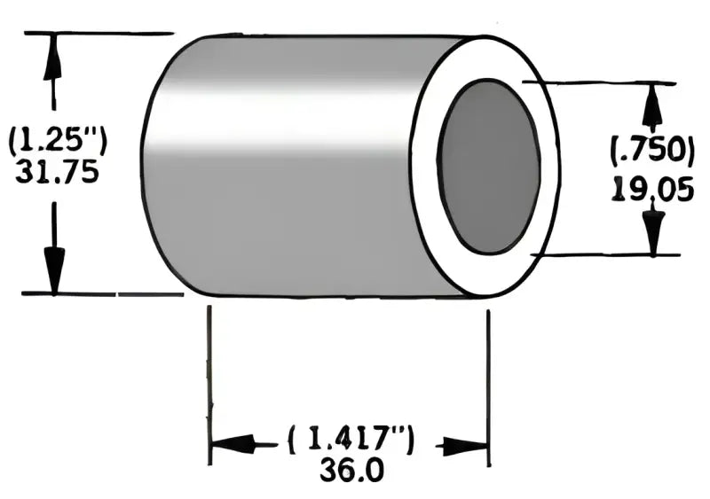 339296 Axle Spacer Zinc 41591 90 3/4"X1.41"