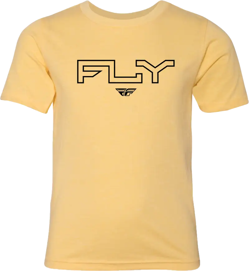 Yellow FLY graphic tee for youth in a cool Banana color style