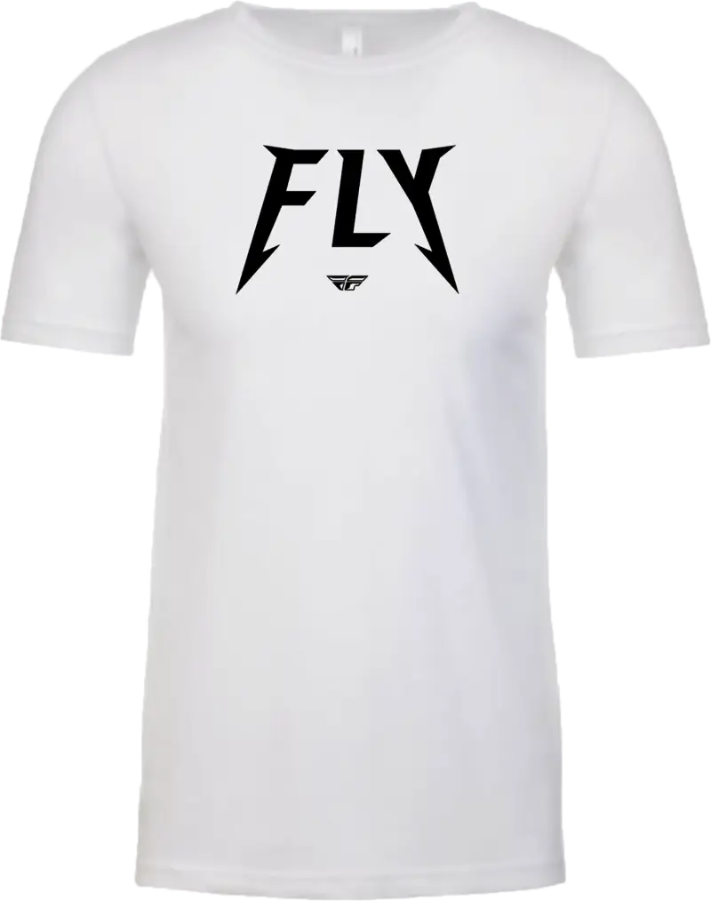 White Youth Fly Master Tee with bold black FLY logo for stylish kids