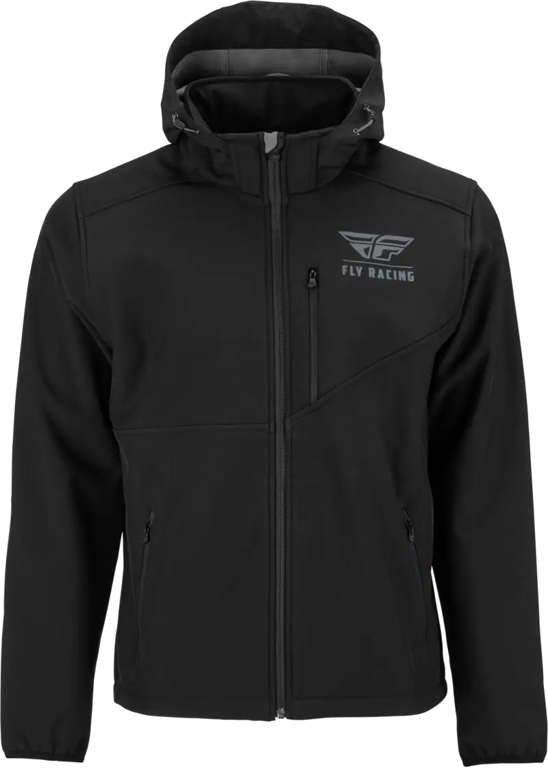 Black hooded checkpoint jacket with cinch-cord adjustment 354-6383S Checkpoint Jacket