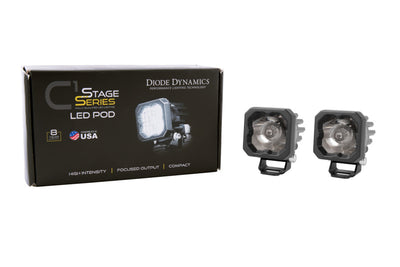 Diode Dynamics Stage Series C1 LED Pod Sport - White Wide Standard ABL (Pair) - DD6440P