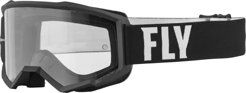 37-51131 Fly Racing Focus Goggle Black/White W/ Clear Lens - RV and Auto Parts