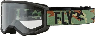 37-51133 Fly Racing Focus Goggle Green Camo/Black W/ Clear Lens - Eyewear