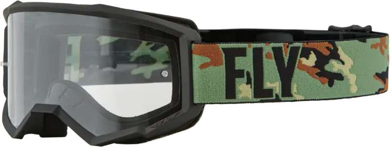 37-51133 Fly Racing Focus Goggle Green Camo/Black W/ Clear Lens - Eyewear