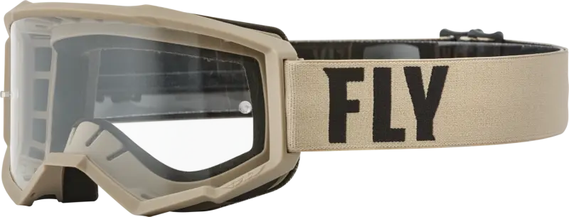 37-51137 Fly Racing Focus Goggle Khaki/Brown W/ Clear Lens - RV and Auto Parts