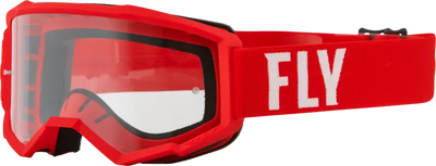 37-51145 Fly Racing Focus Goggle Red/White W/ Clear Lens - RV and Auto Parts