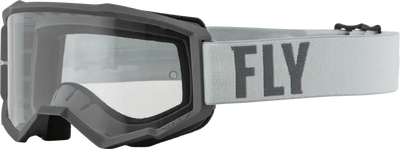 37-51324 Fly Racing Youth Focus Goggle Grey/Dark Grey W/ Clear Lens - Eyewear