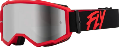 37-51501 Fly Racing Zone Goggle Black/Red W/ Silver Mirror/Smoke Lens - Eyewear