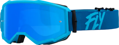 37-51502 Fly Racing Zone Goggle Blue W/ Sky Mirror/Smoke Lens - Eyewear