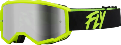 37-51720 Fly Racing Youth Zone Goggle Black/Hi-Vis W/ Silver Mirror/Smoke Lens - Eyewear