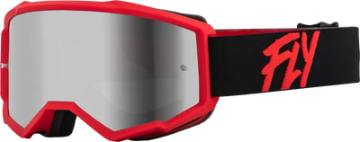 37-51721 Fly Racing Youth Zone Goggle Black/Red W/ Silver Mirror/Smoke Lens - Eyewear