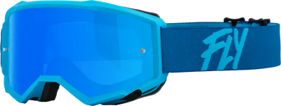 37-51722 Fly Racing Youth Zone Goggle Blue W/ Sky Mirror/Smoke Lens - Eyewear